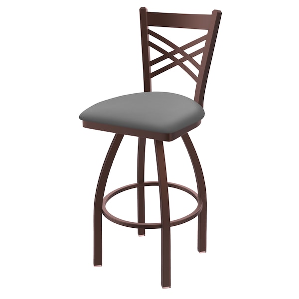 25" Swivel Counter Stool, Bronze Finish, Canter Grey Seat